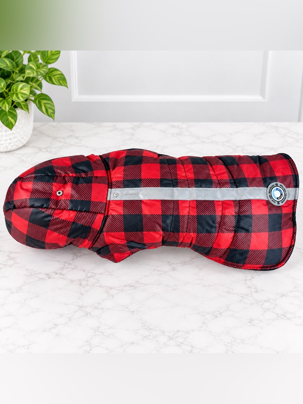 Silver Paw L/XL Insulated Winter Dog Coat Red/Black Reflective